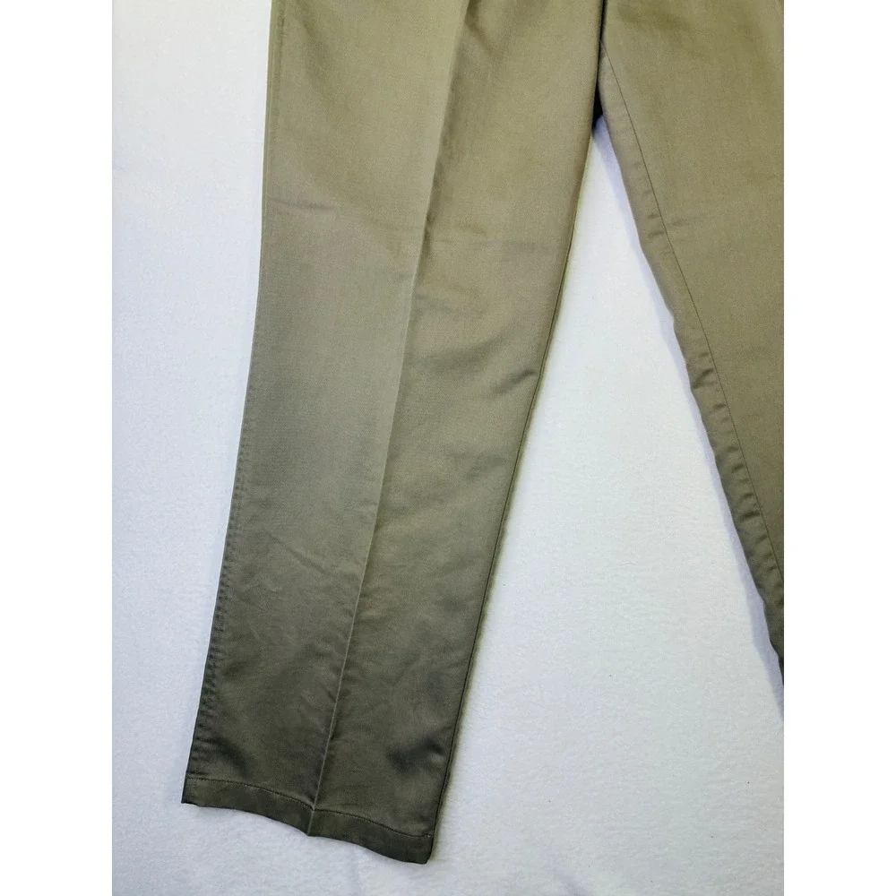 Dockers Mens Relaxed Fit Flat Front Chino Pants Khaki Tan W44 L32 Tencel Blend